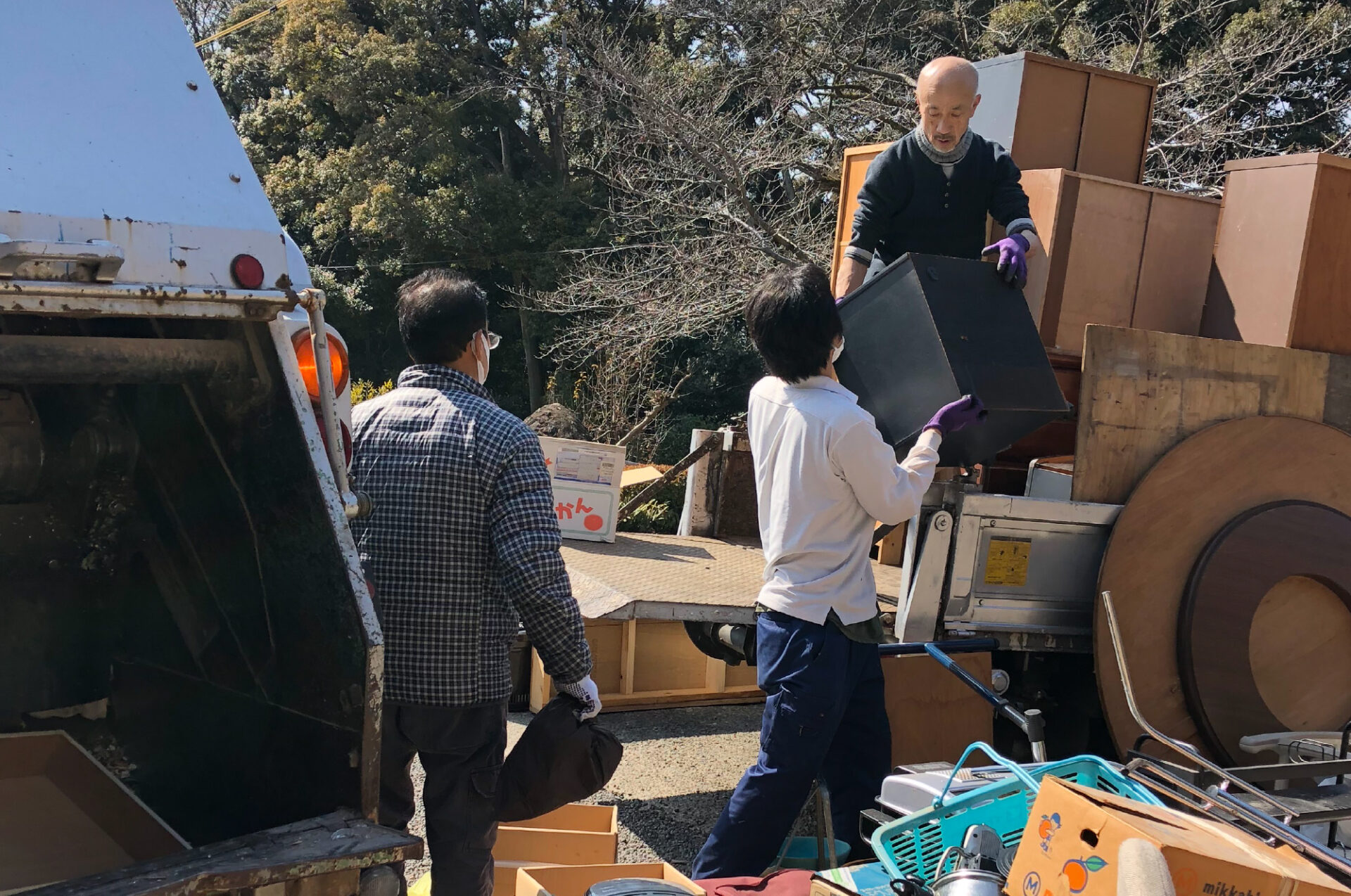 不用品回収の様子